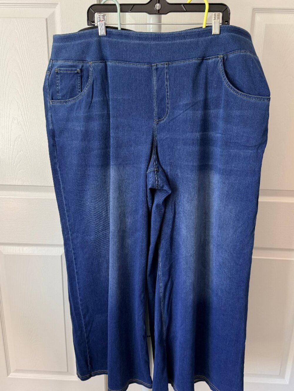 Halara Dark Blue Stretch Waist Wide Leg Denim-Look Pants 3X